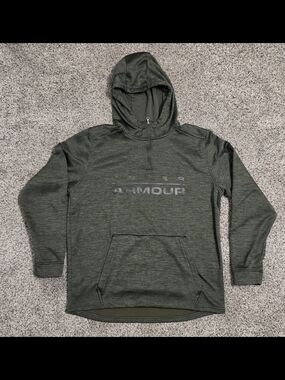 Under Armour Men's Olive Quarter-Zip Hooded Sweater